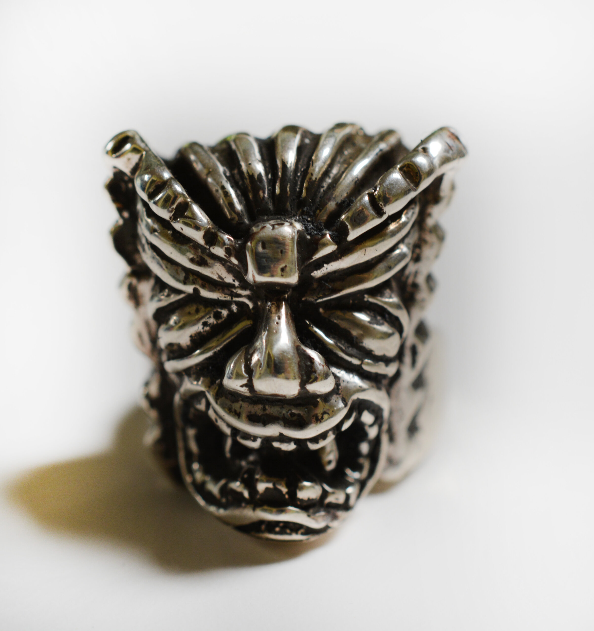 The Big Lucky Tiki Ring or (Pomaika'i) discount white bronze ring