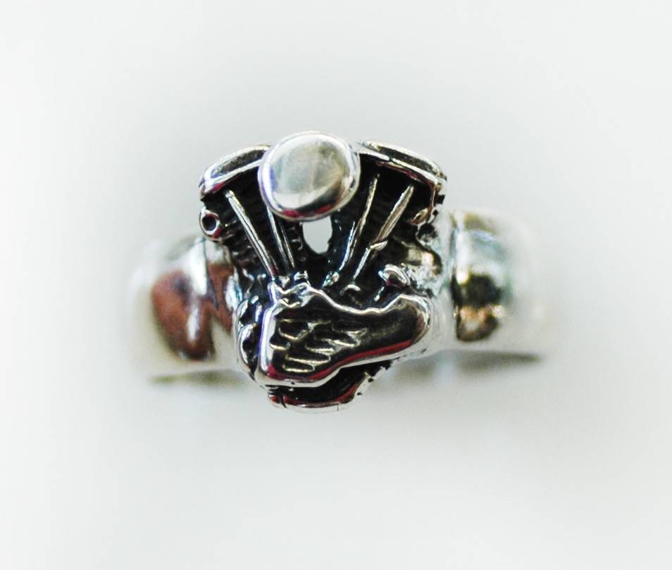 Panhead Motorcycle Engine Ring HI Octane Jewelry Hot Rod Rings