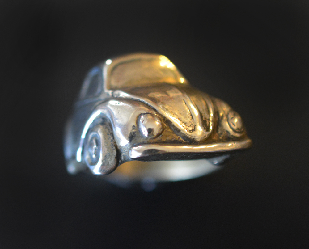60’s Angled VW Bug Ring HI Octane Jewelry Hot Rod Rings