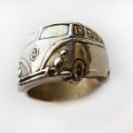 1960's VW Bus Angled Wrap Ring in Sterling Silver