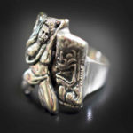 Tiki Hula Girl ring in Sterling Silver