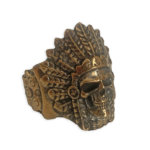 Alternative view of Indian Chief Skull Ring