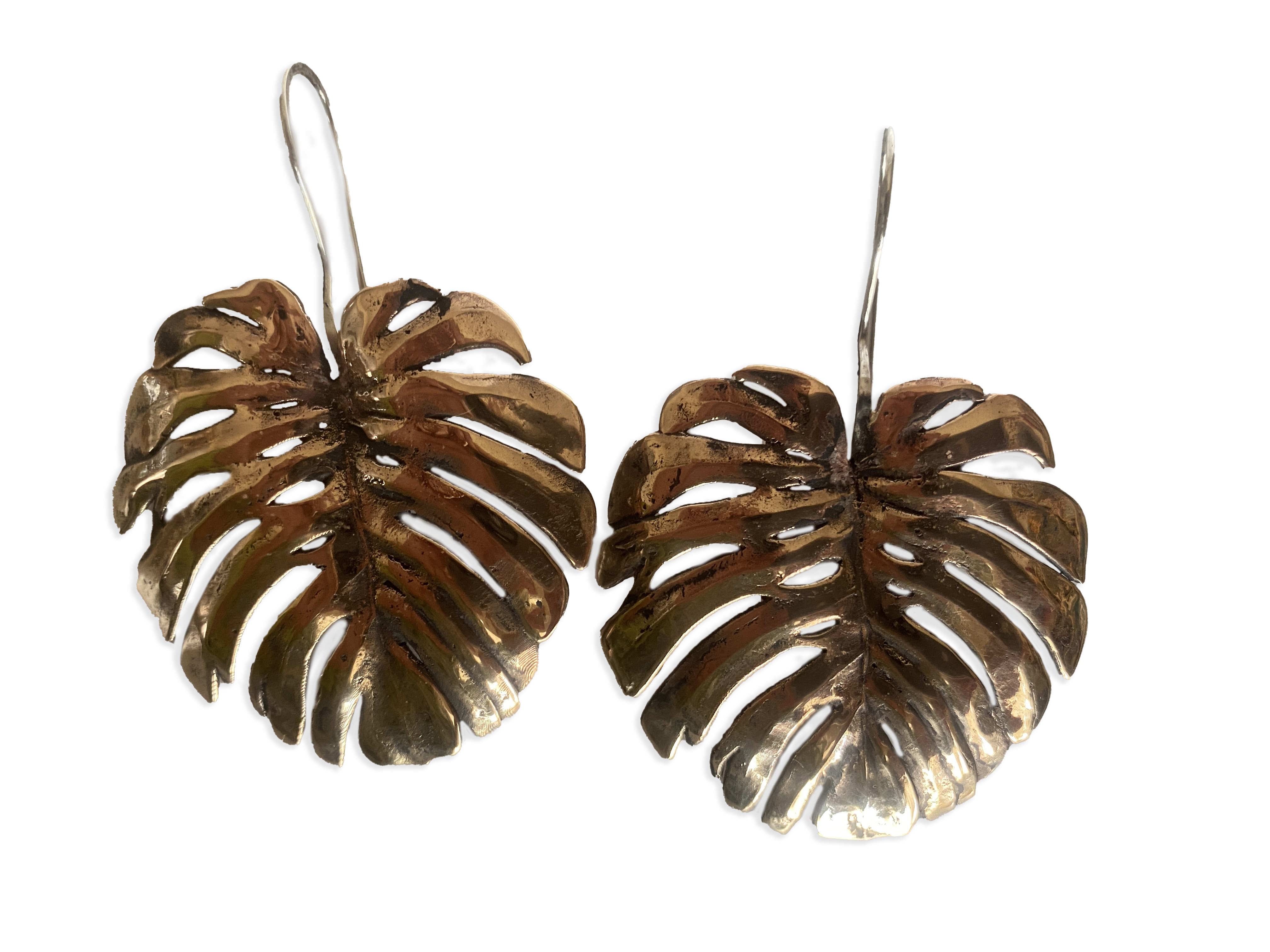 Larger Monstera Leaf Earrings