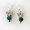 Wrench V8 Earrings in Sterling Silver with Turquoise