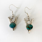 Wrench V8 Earrings in Sterling Silver with Turquoise