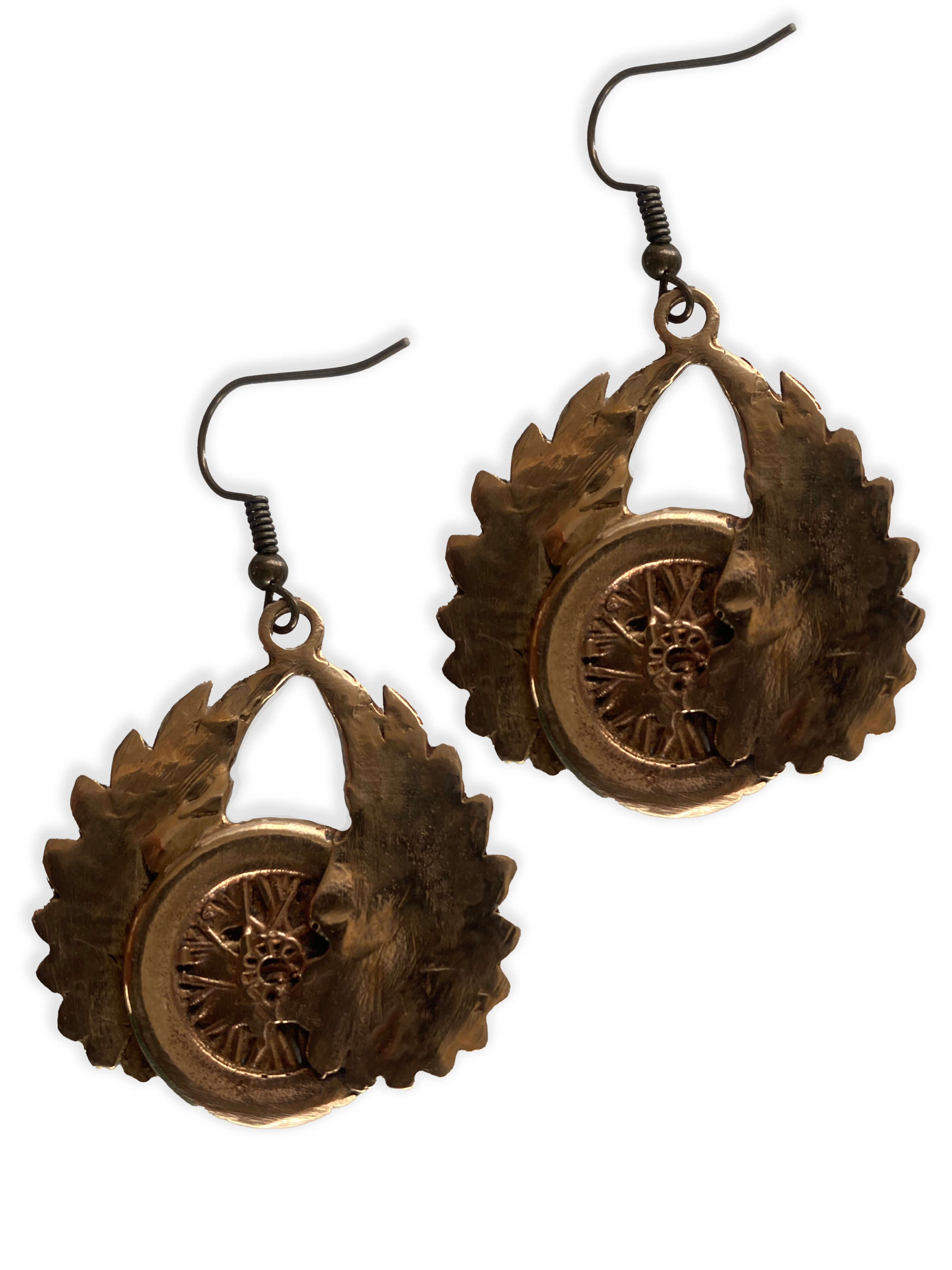 Winged Wheel Motorcycle Earrings - Image 4