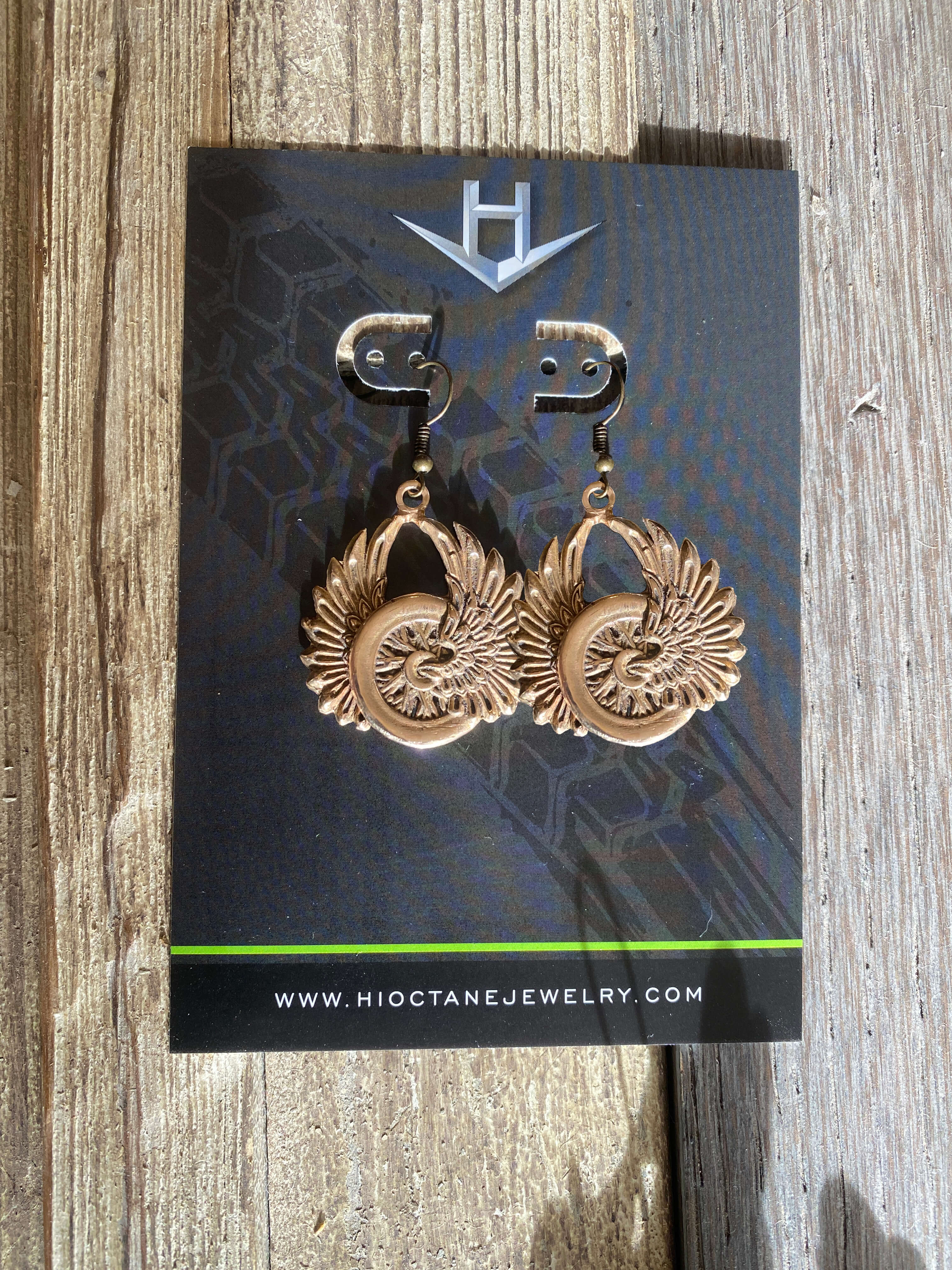 Winged Wheel Motorcycle Earrings - Image 5