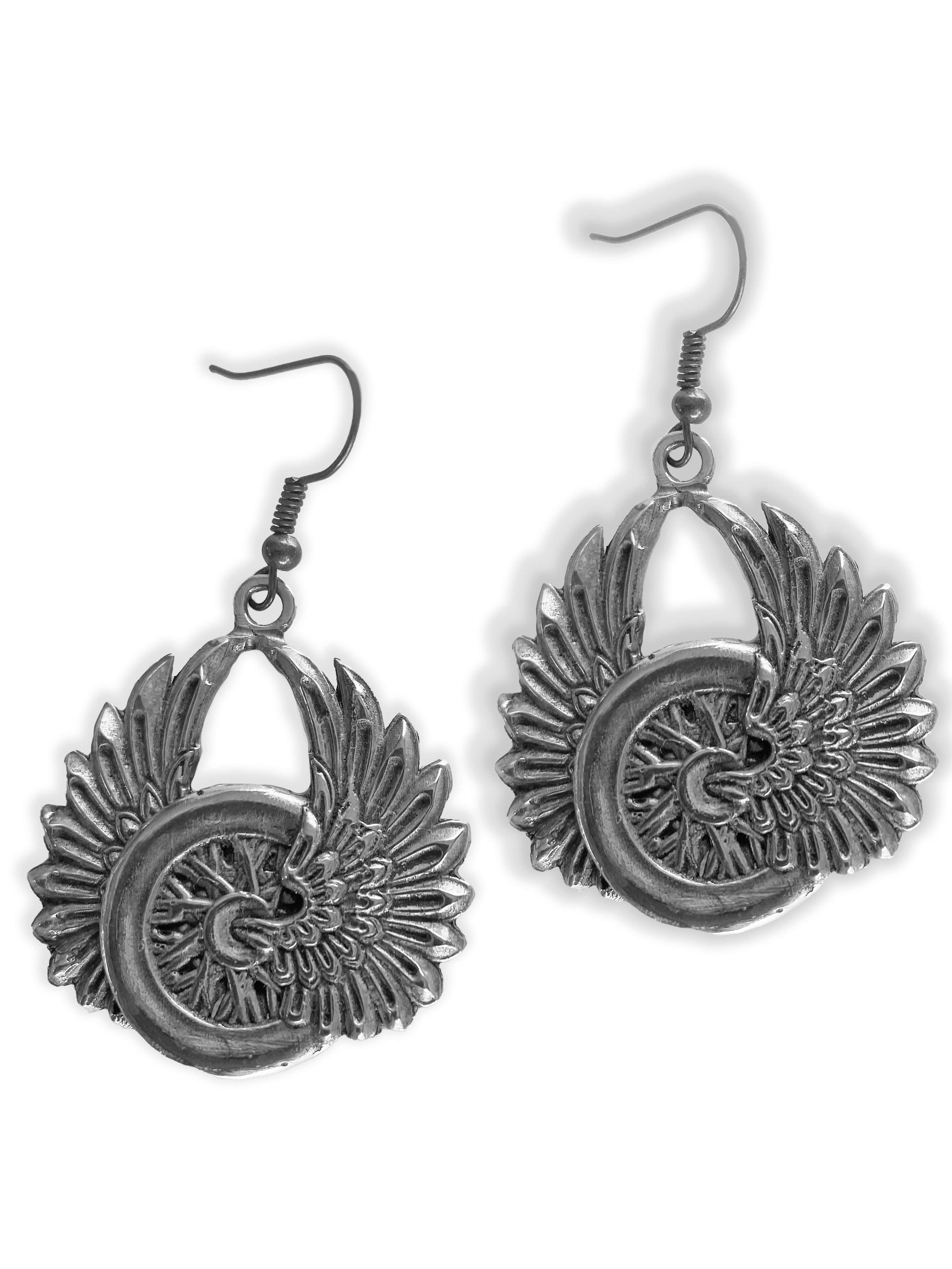 Winged Wheel Motorcycle Earrings - Image 6
