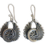 Winged Wheel Motorcycle Earrings