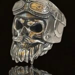 Bearded Biker Skull Ring