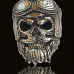 Alternative view of Bearded Biker Skull Ring