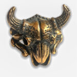 Smaller Steer Skull Fleur Di Lee Ring