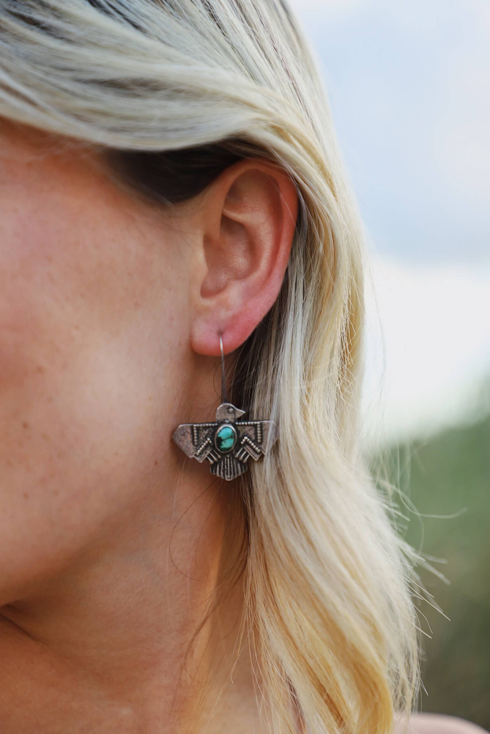 Thunderbird Turquoise Earrings - Image 2