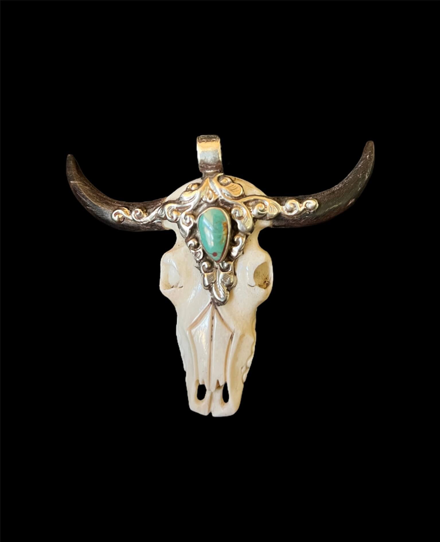 Turquoise Steer Skull - Image 3