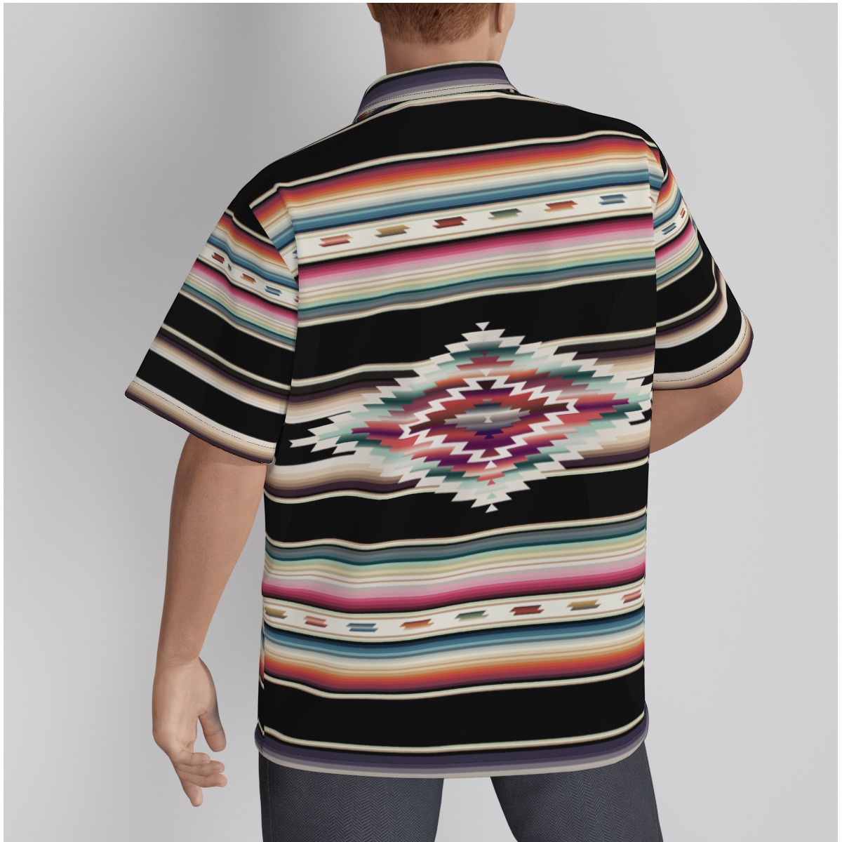 Desert Serape Mens Hawaiian Shirt - Image 4