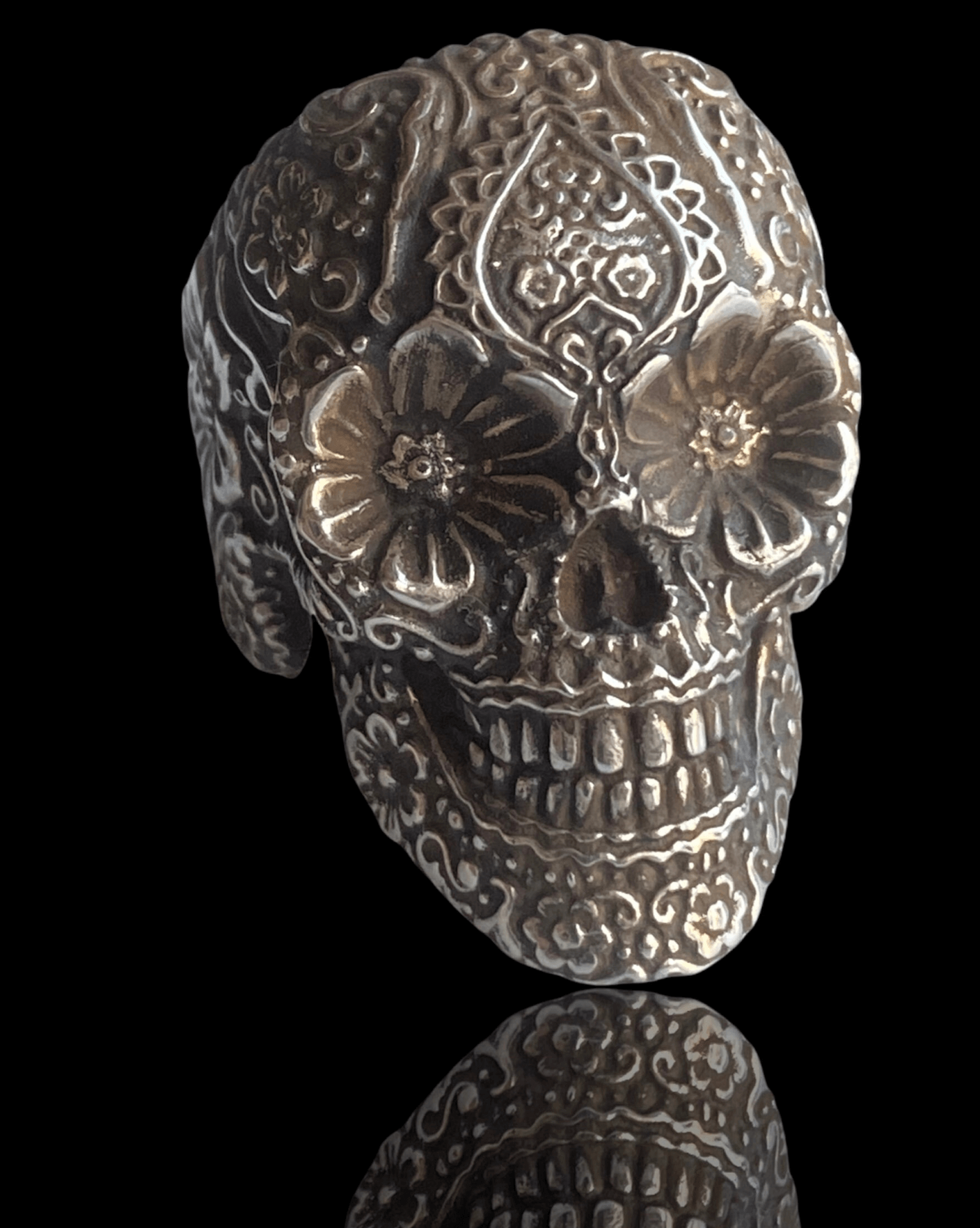 Sugar Skull Ring Dia De Los Muertos Calavera Earrings - Image 3