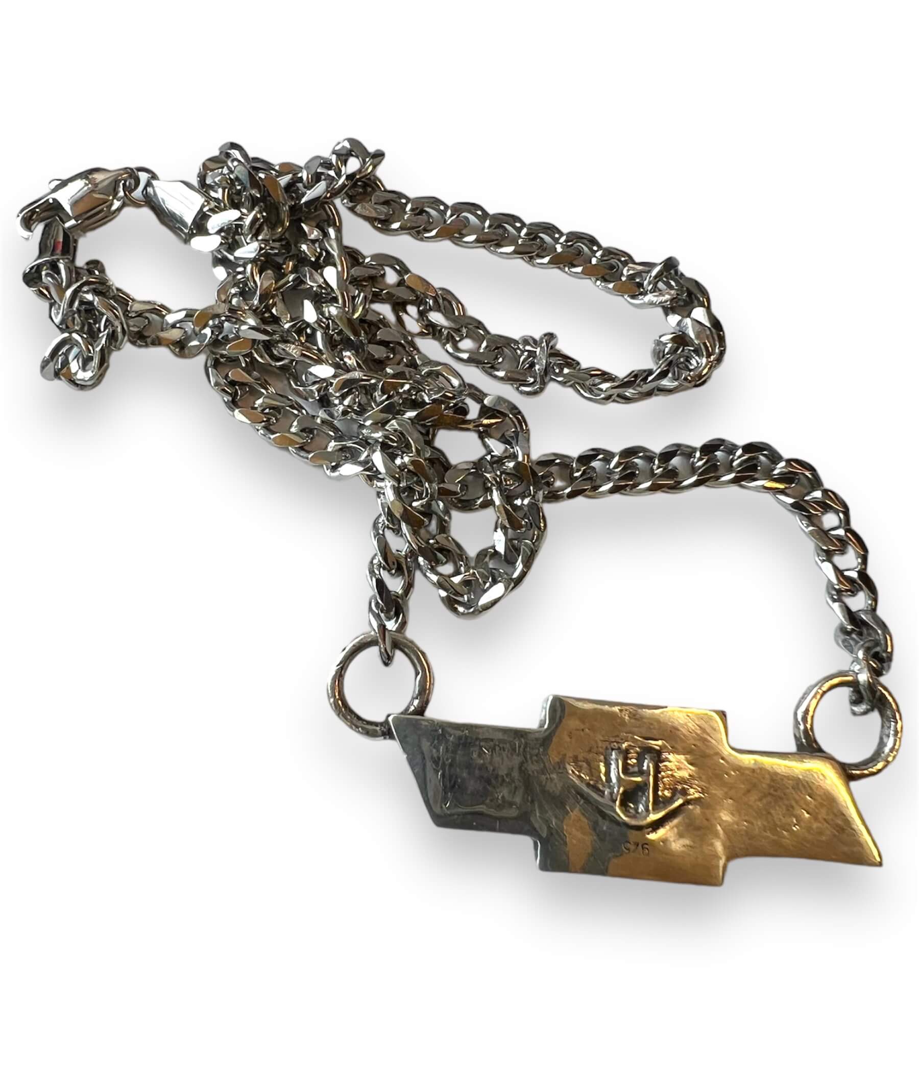 Solid Sterling Chevy Necklace - Image 2