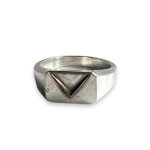 Sterling Silver V Ring with Gold Plated V