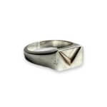 Alternative view of Sterling Silver V Ring with Gold Plated V