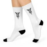 Hi Octane Ford Large V8 White Cushioned Crew Socks