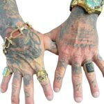 Alternative view of Black Lava Stone Ring Available with Added Opal Embedded In Lava for Metals Available