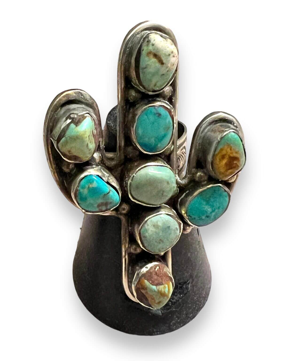 Turquoise Cactus Sterling Ring - Image 3