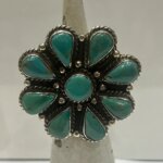 Flower Turquoise Statement Ring