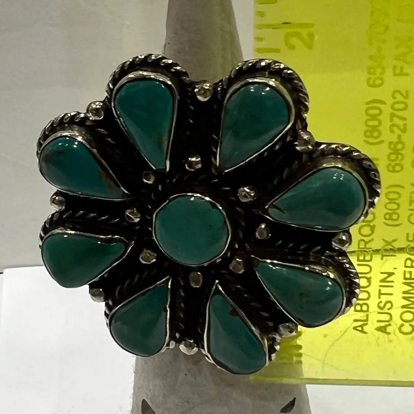 Flower Turquoise Statement Ring - Image 3