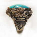 Alternative view of Baliense Barong God of Good Ring with Turquoise