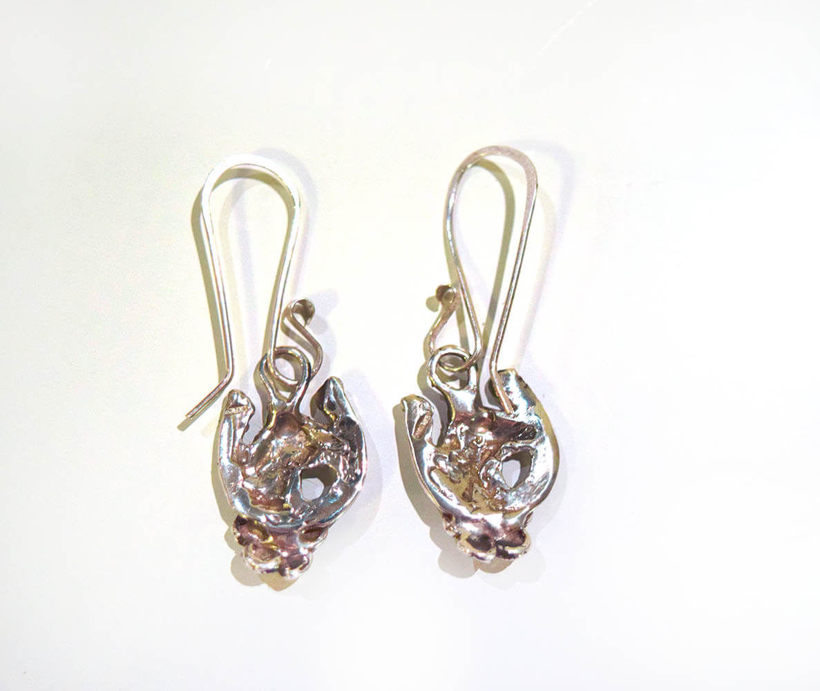 Lucky Horseshoe with Flower Earrings - Image 2