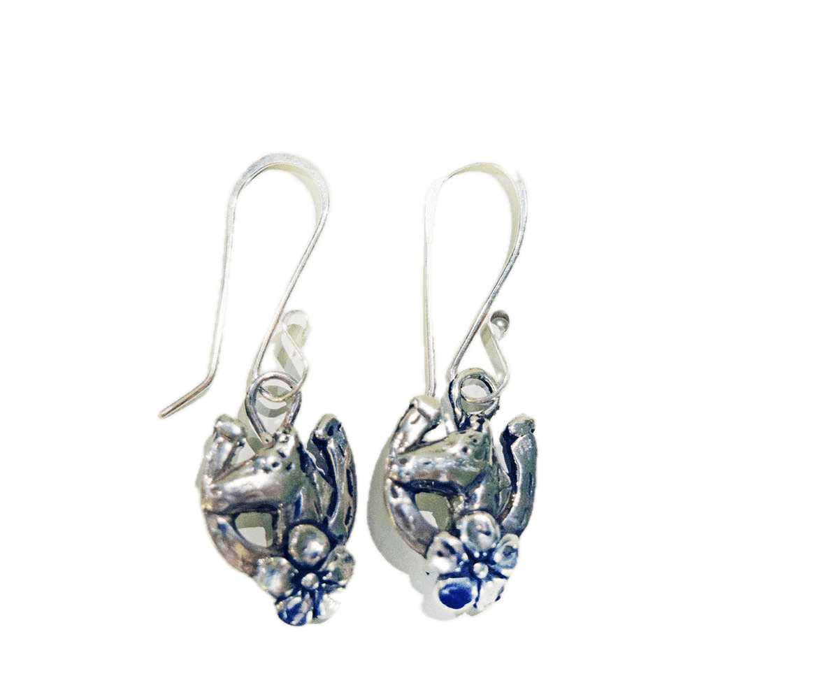 Lucky Horseshoe with Flower Earrings - Image 5