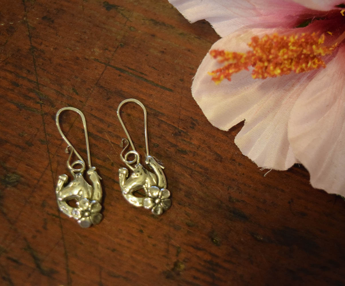 Lucky Horseshoe with Flower Earrings - Image 7
