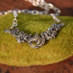 Alternative view of Lucky Horseshoe with Flowers Necklace in Sterling Silver