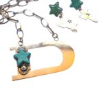 Alternative view of Custom Sterling Silver Initial Necklace with Turquoise Star