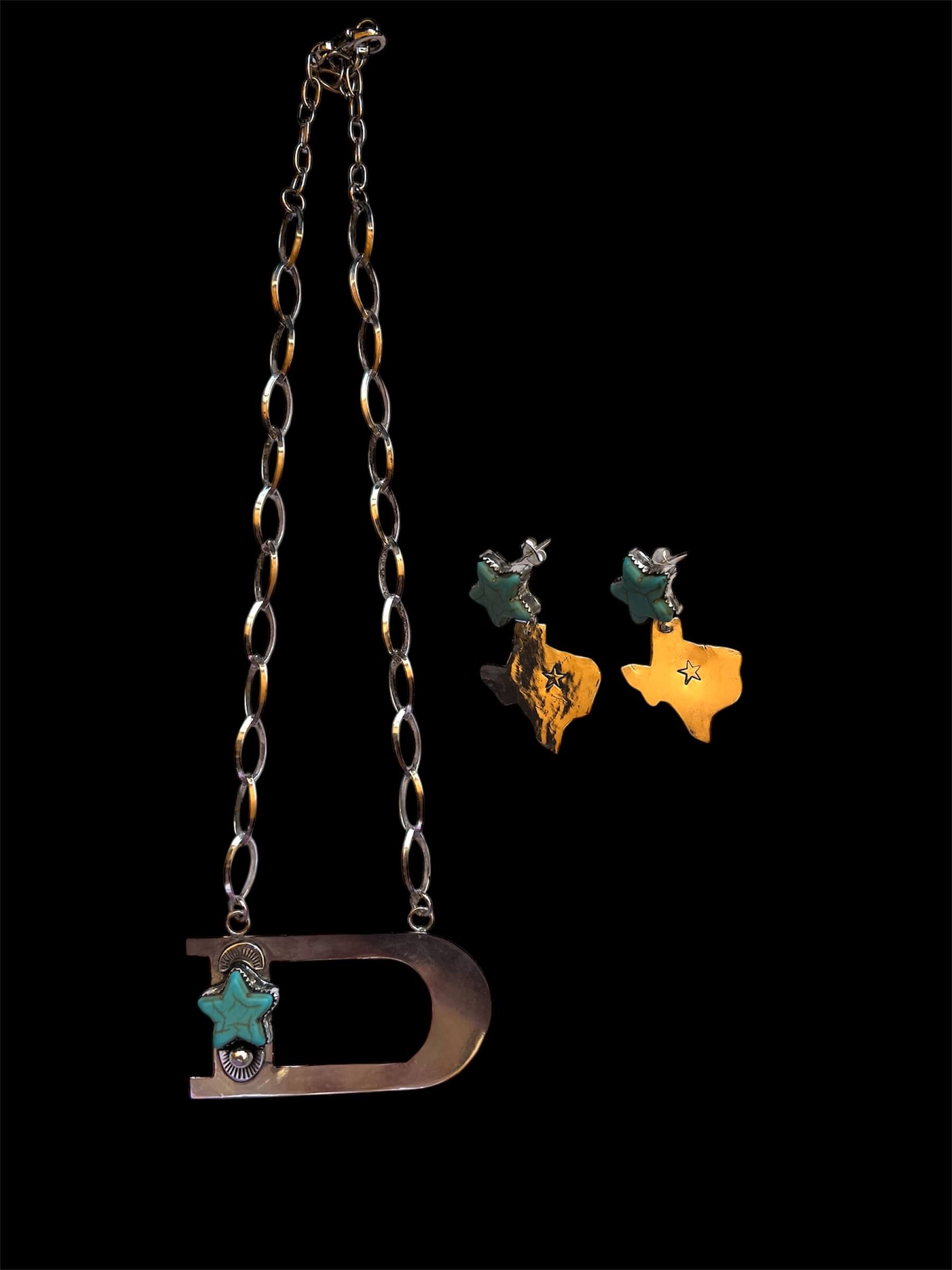 Custom Sterling Silver Initial Necklace with Turquoise Star - Image 7