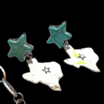 Sterling Silver Turquoise Star & The State of Texas Post Earrings